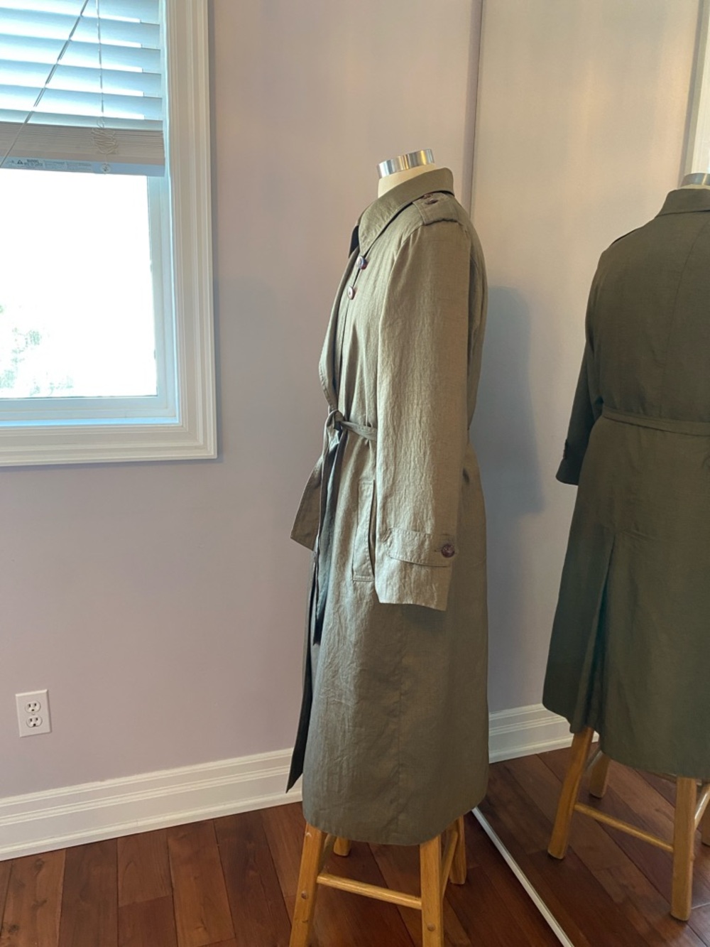 Dallaird’s army green trench lightweight coat ladies size M - Picture 8 of 10